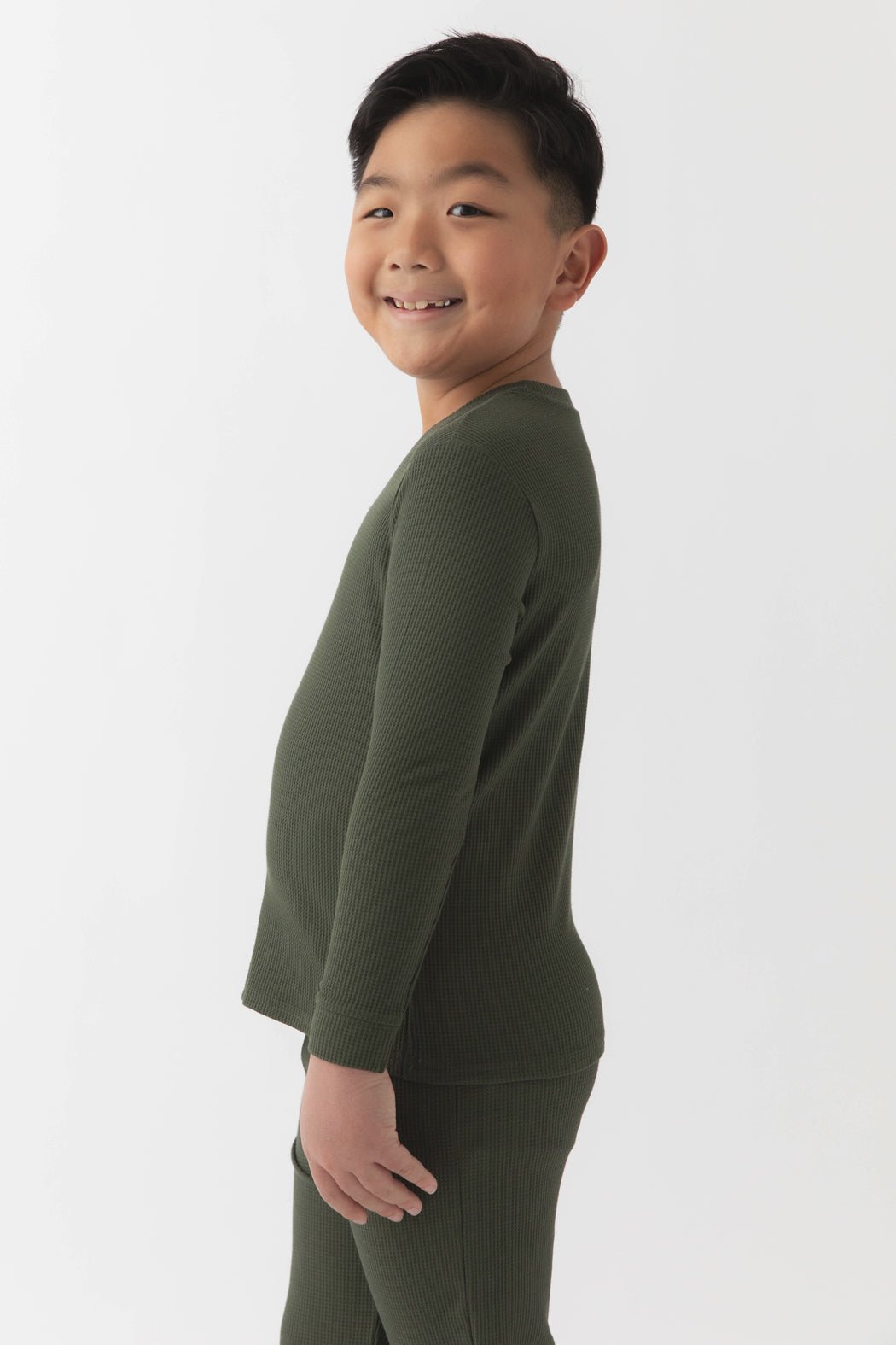 Children's Bamboo Waffle Knit Base Layer Long Sleeve - Image 6