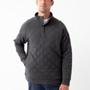 Men's Brushed Bamboo Quilted Snap Pullover