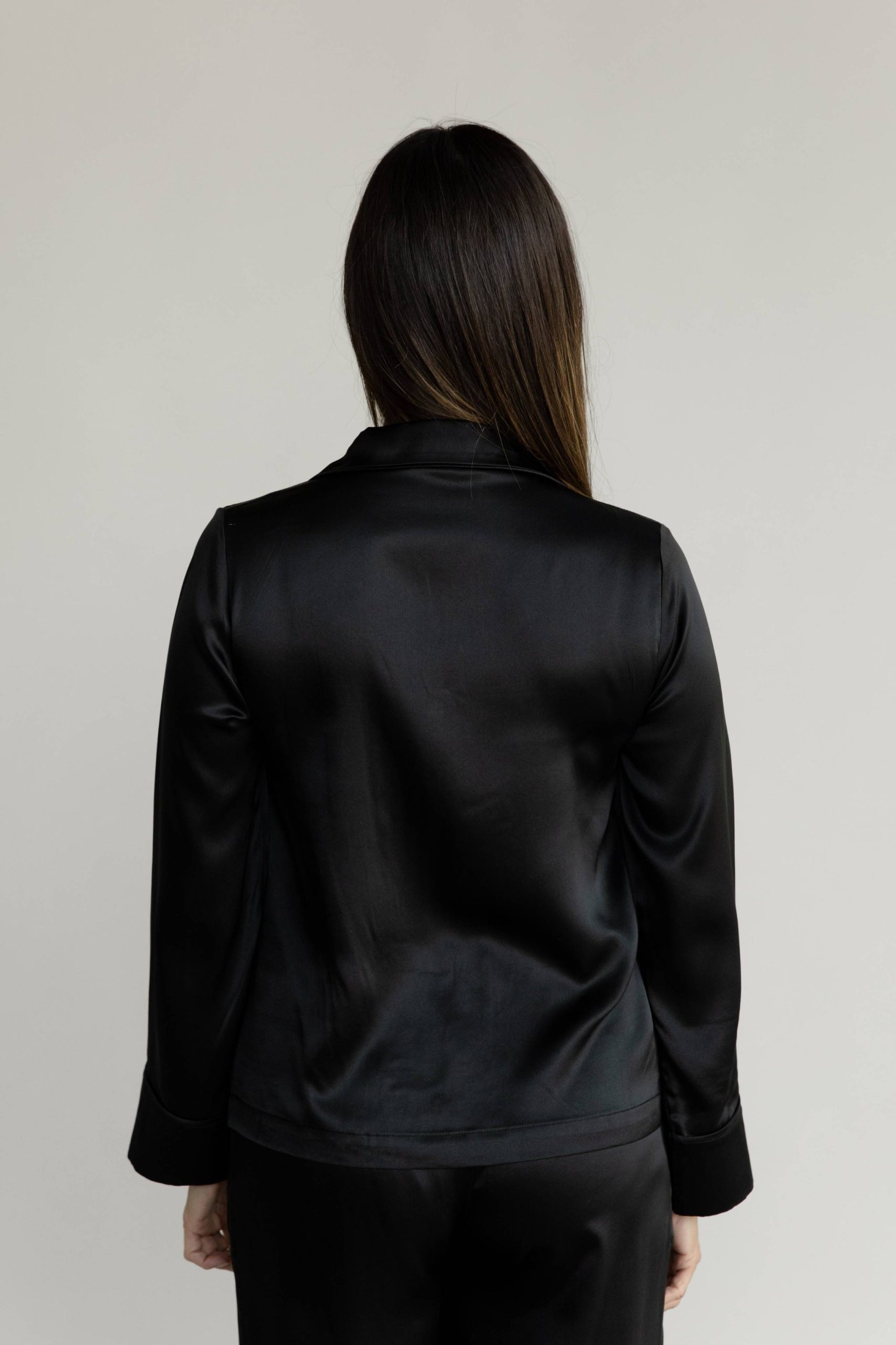 Serenity Silk Classic Long Sleeve Pajama Top - Image 4