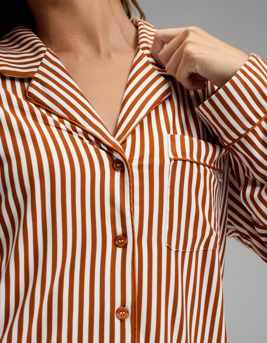 Women's Bamboo Stretch-Knit Long Sleeve Pajama Top - Image 4
