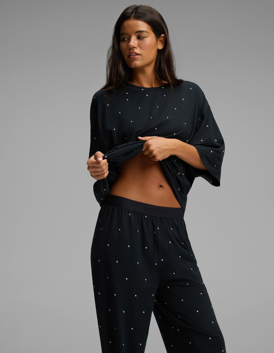 Women's First Layer Boyfriend Sleep Tee & Pajama Pant Set - Image 3