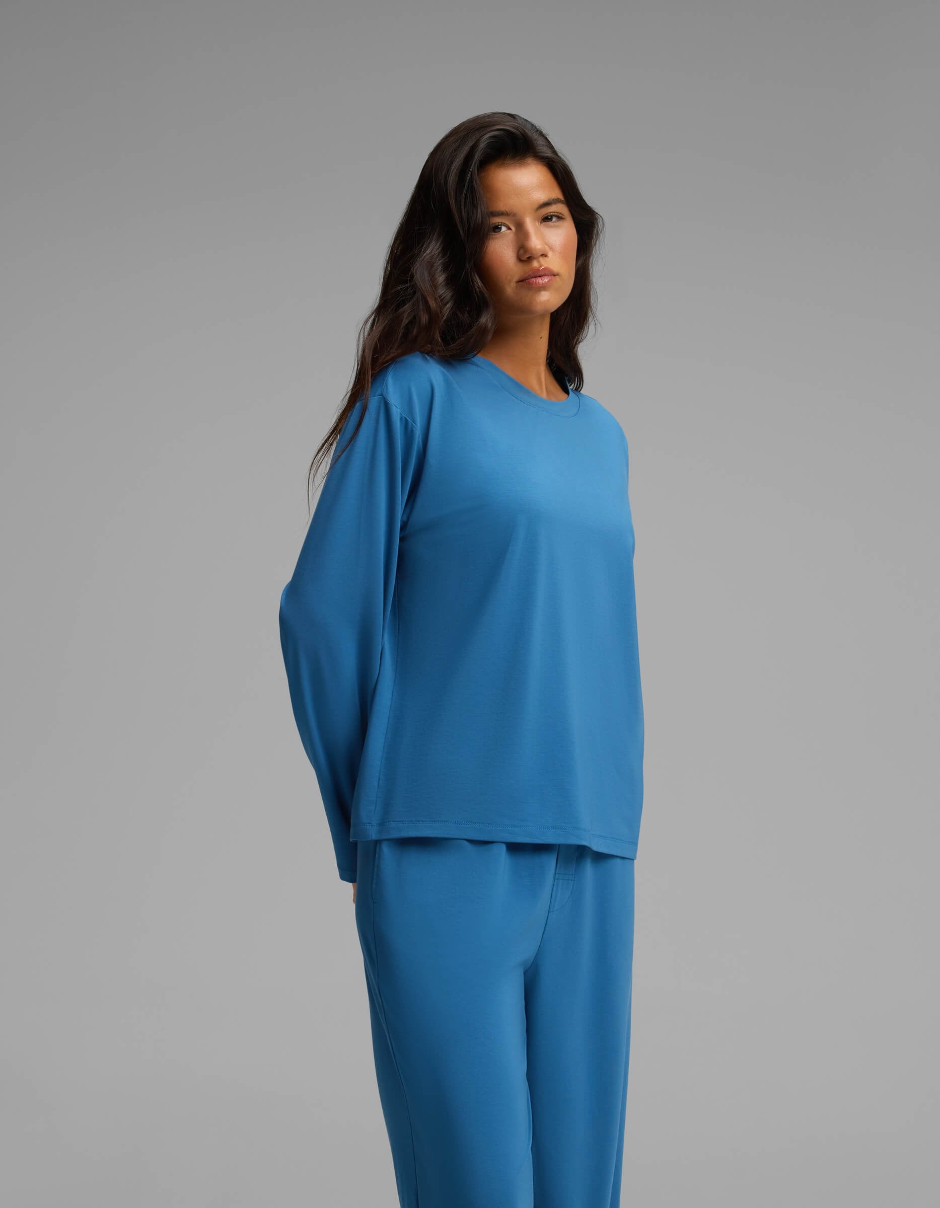 Women's First Layer Long Sleeve Sleep Tee & Pajama Pant Set - Image 3
