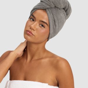 Ribbed Terry Hair Towel
