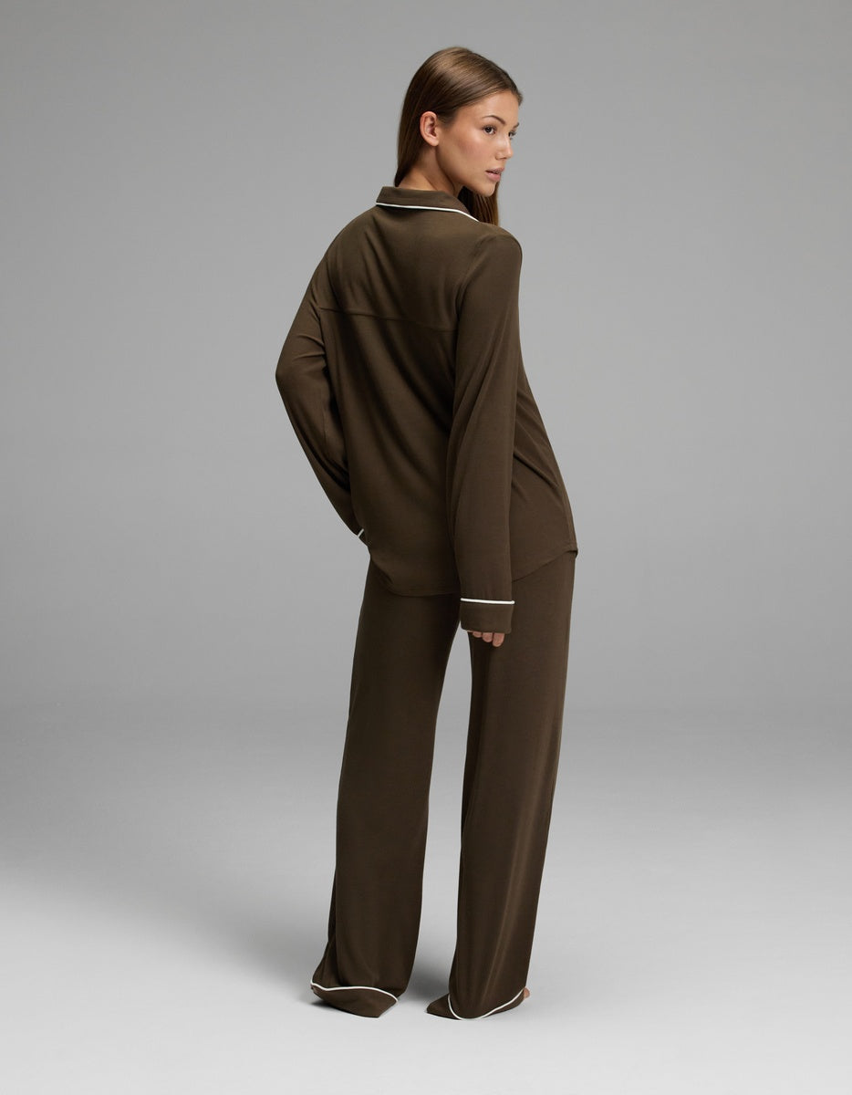 Women's Bamboo Rib-Knit Classic Long Sleeve Pajama Set - Image 2