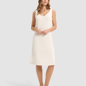 Women’s Bamboo Rib-Knit V-Neck Tank Lounge Dress