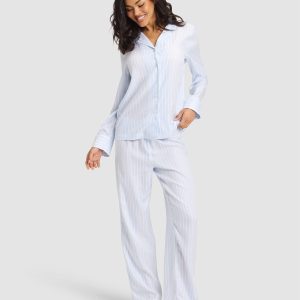 Women's Soft Woven Long Sleeve Pajama Set